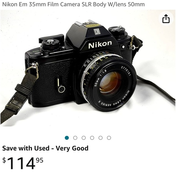 Nikon Em 35mm Film Camera SLR Body W/lens 50mm